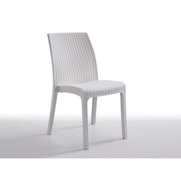 VIRGINIA fehér műanyag rattan szék (19 db)