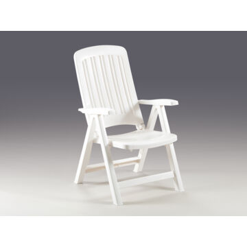 CARMEN 59x61x104 cm, 5 állású karfás műanyag fehér szék (38 db)