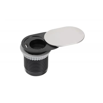 Elosztó 1-es kör+káb. +1 USB schuko inox AE-BPW1S1UCH-51