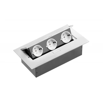 Elosztó fekvő 3-as schuko fehér AE-PB03GS-10