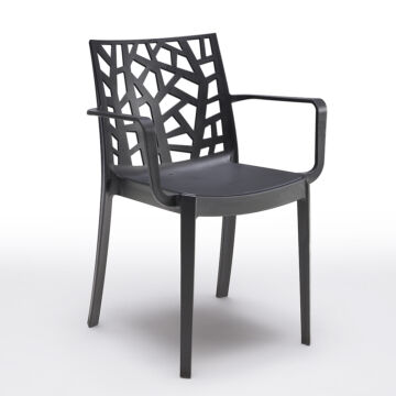 MATRIX fekete műanyag szék karfával (23 db)