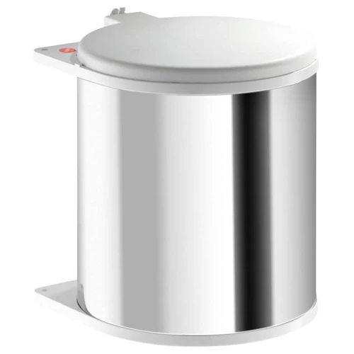 Hulladékgyűjtő szemetes 400 mm, 1x15 literes, acél/fehér Hulladékgyűjtő szemetes 400 mm, 1x15 literes, acél/fehér