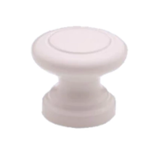 Fehér, műanyag gombfogantyú, 32 mm