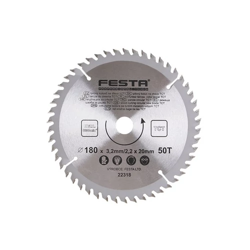Fűrésztárcsa fához 180 x 20 x 2,2 mm / 50T