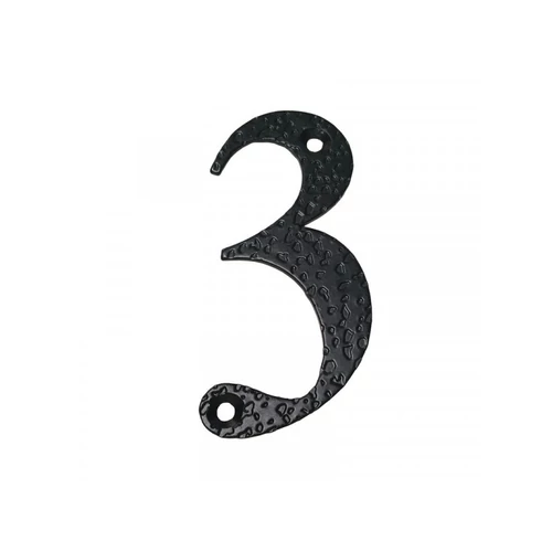 Házszám alumínium, fekete, 3