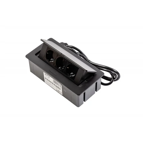 Elosztó felnyíló+káb. SOFT 3-as schuko fekete Elosztó felnyíló+káb. SOFT 3-as schuko fekete