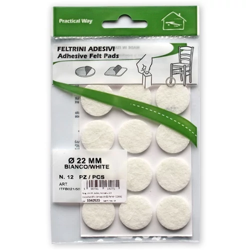 Csúsztatófilc öntapadó d=22 fehér (12db) Csúsztatófilc öntapadó d=22 fehér (12db)