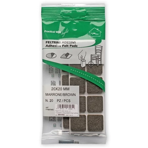 Csúsztatófilc öntapadó  20x20 mm barna (20 db) Csúsztatófilc öntapadó  20x20 mm barna (20 db)