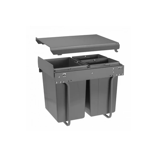 Hulladékgyűjtő szemetes PRACTI ECO 400, 1x20 és 2x10 literes, antracit, előlaprögzítő nélkül Hulladékgyűjtő szemetes PRACTI ECO 400, 1x20 és 2x10 literes, antracit, előlaprögzítő nélkül