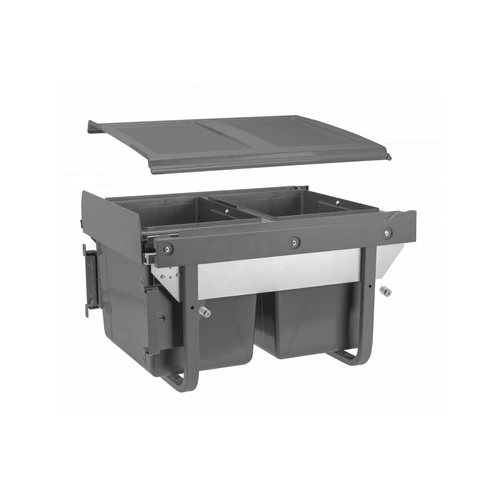 Hulladékgyűjtő szemetes PRACTI ECO 450, 2x15 literes, antracit, előlaprögzítővel Hulladékgyűjtő szemetes PRACTI ECO 450, 2x15 literes, antracit, előlaprögzítővel