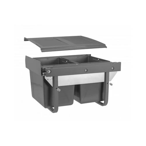 Hulladékgyűjtő szemetes PRACTI ECO 450, 2x15 literes, antracit, előlaprögzítő nélkül Hulladékgyűjtő szemetes PRACTI ECO 450, 2x15 literes, antracit, előlaprögzítő nélkül