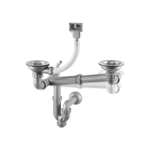 Lefolyógarnitúra, bűzelzáró szifonnal, 1 medencés 1 1/2" rozsdamentes mosogatóhoz