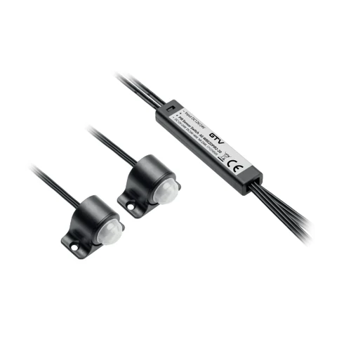 Mozgásérzékelő kapcsoló  2 érzékelővel, fekete