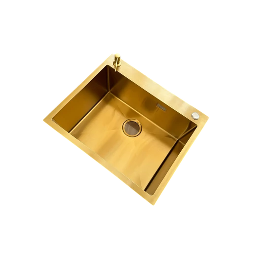 MEX 500 x 500 mm arany, extra mély mosogatótálca, szűrőkosaras leeresztővel, ajándék szappanadagolóval