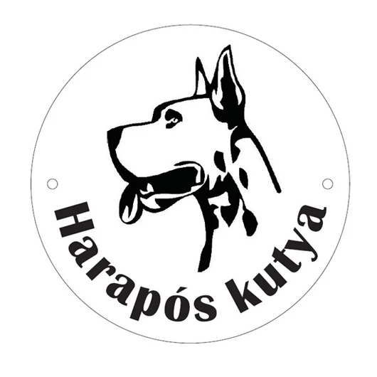 Kutyatábla műanyag "Harapós kutya"