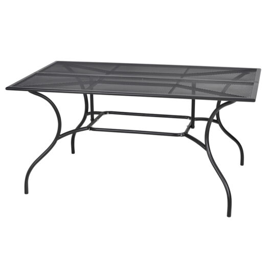ROJAPLAST ZWMT-83 fém kerti asztal, 150 x 90 x 72 cm - fekete (Méret:)