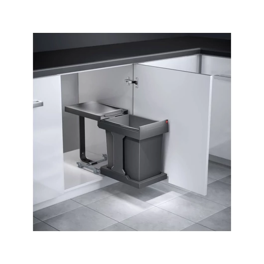 Hulladékgyűjtő szemetes 400 mm, 1x20 literes, sötétszürke