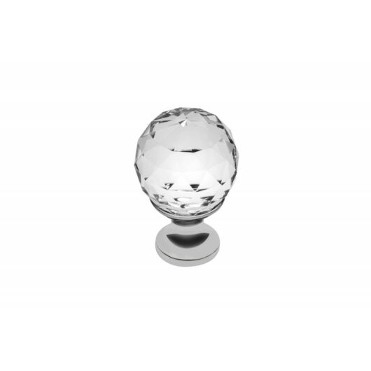 Bútorgomb króm+kristály gömb GZ-CRPA30-01 D=30 mm