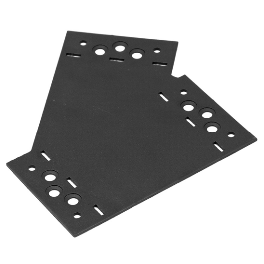 Összekötő lemez "Y" balos 155 x 176 x 85 / 2,5 mm díszítőelemmel kiegészíthető fekete (ET)