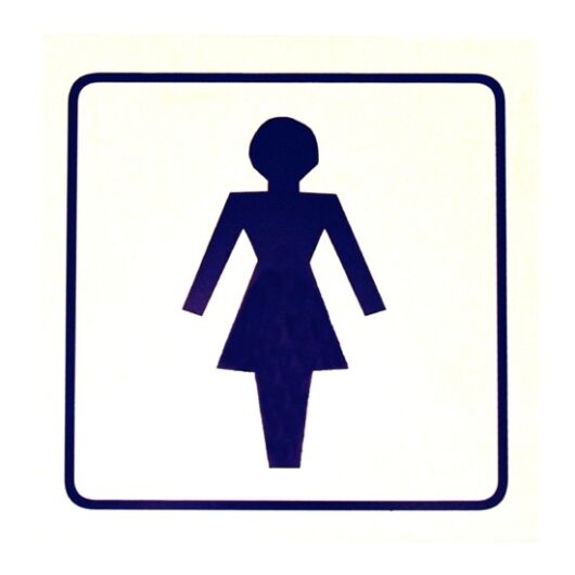 Tábla műanyag 13x13cm női WC szimbólum