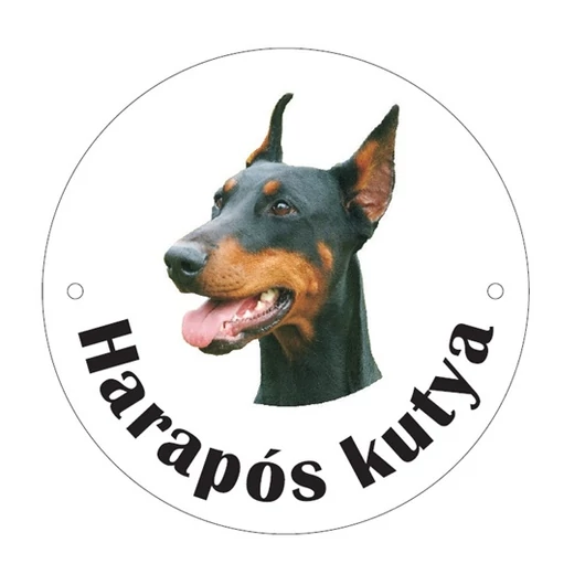 Kutyatábla műanyag "dobermann"