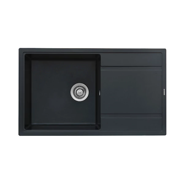 KEVIN gránit mosogató fekete, (85 x 50 cm)