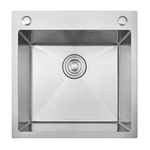 MEX 450 x 450 mm inox, extra mély mosogatótálca, szűrőkosaras leeresztővel, ajándék szappanadagolóval