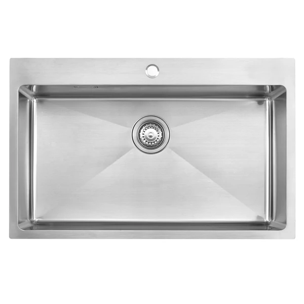 MEX 790 x 500 mm inox, extra mély mosogatótálca, szűrőkosaras leeresztővel, ajándék szappanadagolóval