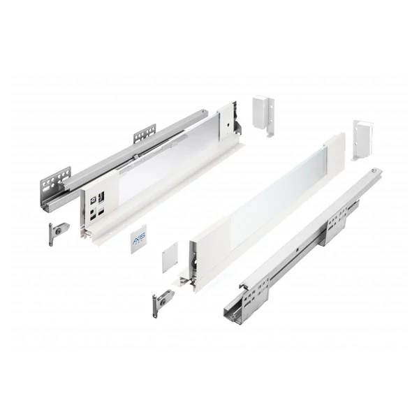 AXIS PRO üveges 400 mm, H=168 mm, fehér fiókrendszer