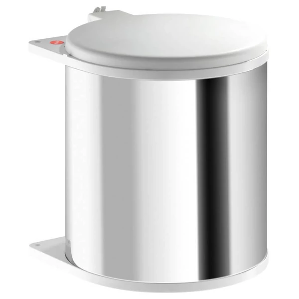 Hulladékgyűjtő szemetes 400 mm, 1x15 literes, acél/fehér