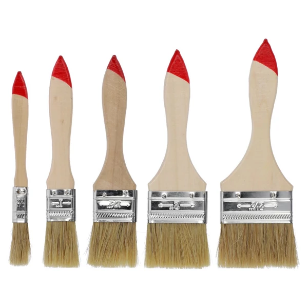Ecsetkészlet öt részes, fa nyéllel 0,5"-2,5"