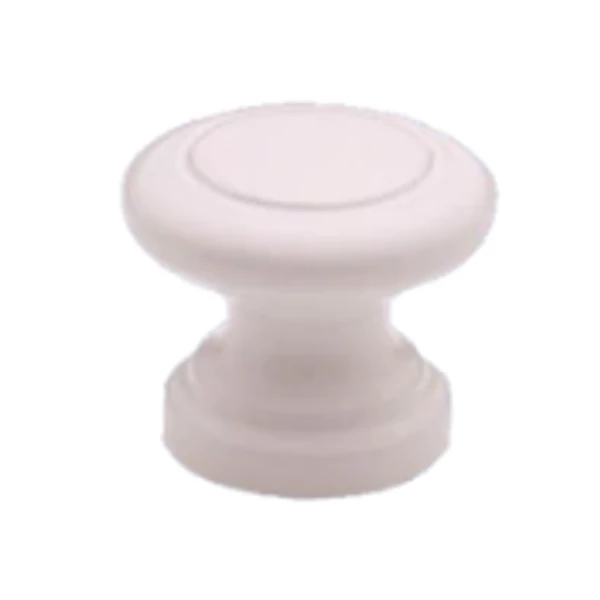 Fehér, műanyag gombfogantyú, 32 mm