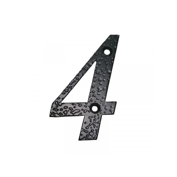 Házszám alumínium, fekete, 4