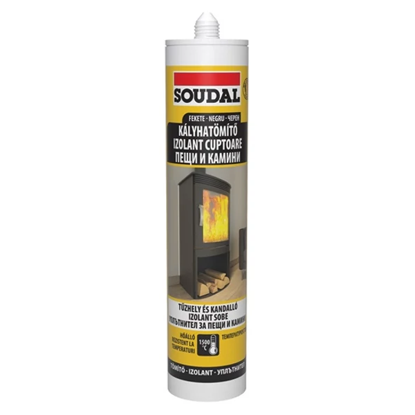 Kályha és kéménytömítő 280 ml fekete, 1500°C SOUDAL
