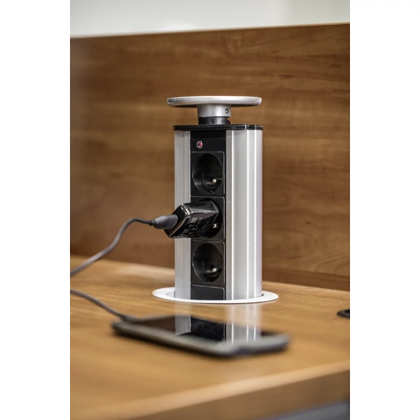 Kihúzható 3-s elosztó 100 mm, ezüst