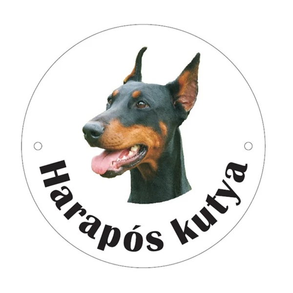Kutyatábla műanyag "dobermann"