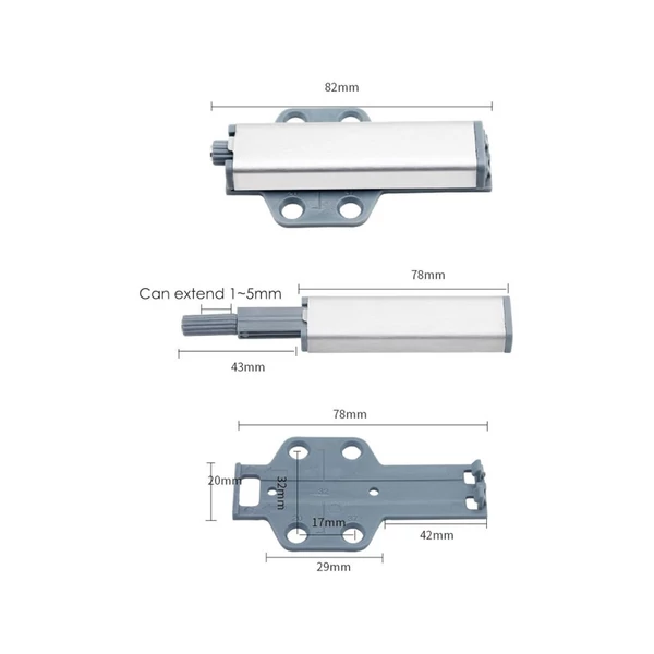 Ajtókilökő csappantyú talppal (inox-szürke)