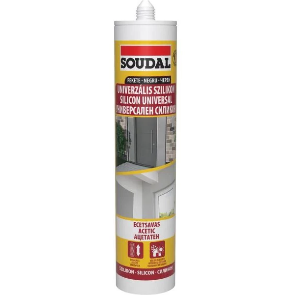 Univerzális szilikon 280 ml, fekete, SOUDAL