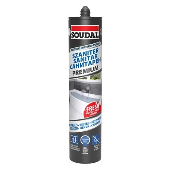 Szaniter szilikon 280 ml, színtelen SOUDAL PREMIUM