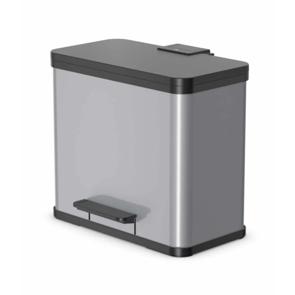 Szabadonálló hulladékgyűjtő 3x9 literes, szürke, csillapított fedélzárással