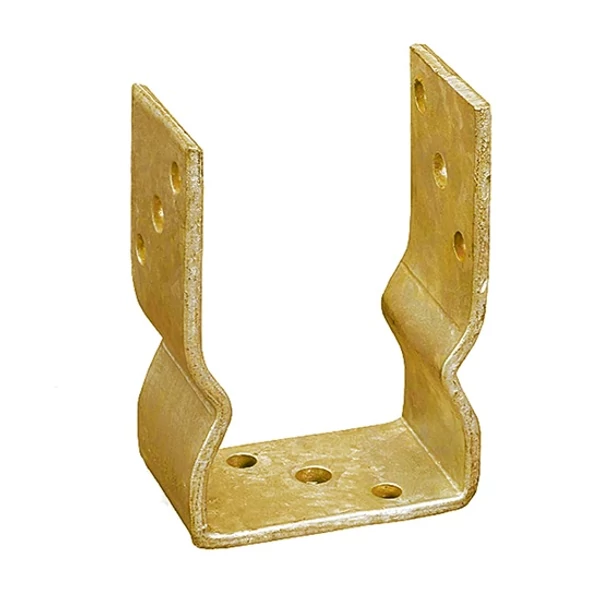 Oszloptalp "U" lecsavarozható, rogyasztott 100 x 60 x 120 / 5 mm sárga horganyzott