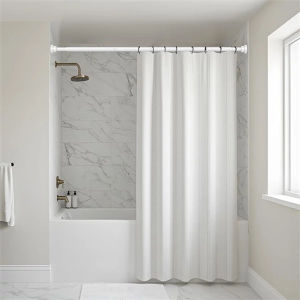 Zuhanyfüggönytartó teleszkópos, 70-125 cm, fehér