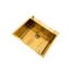 Kép 1/4 - MEX 500 x 500 mm arany, extra mély mosogatótálca, szűrőkosaras leeresztővel, ajándék szappanadagolóval