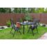 Kép 6/12 - ROJAPLAST ZWMT-24 fém kerti asztal napernyőlyukkal, 150 x 90 x 71 cm - fekete