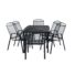 Kép 8/12 - ROJAPLAST ZWMT-24 fém kerti asztal napernyőlyukkal, 150 x 90 x 71 cm - fekete