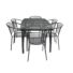 Kép 9/12 - ROJAPLAST ZWMT-24 fém kerti asztal napernyőlyukkal, 150 x 90 x 71 cm - fekete