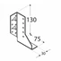 Kép 2/2 - Oszloptartó lemez "A" univ. bal 130 x 75 x 30 x 35 / 2 mm horg. (ET)