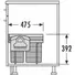Kép 3/4 - Hulladékgyűjtő szemetes 400 mm, 2x20 literes, szürke, lapáttal és seprűvel