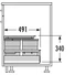 Kép 3/4 - Hulladékgyűjtő szemetes 450 mm, 1x18 + 2x8 literes, világosszürke