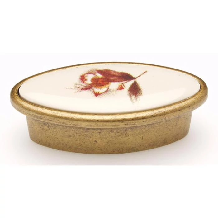 110-32 antikolt bronz barna virág fogantyú